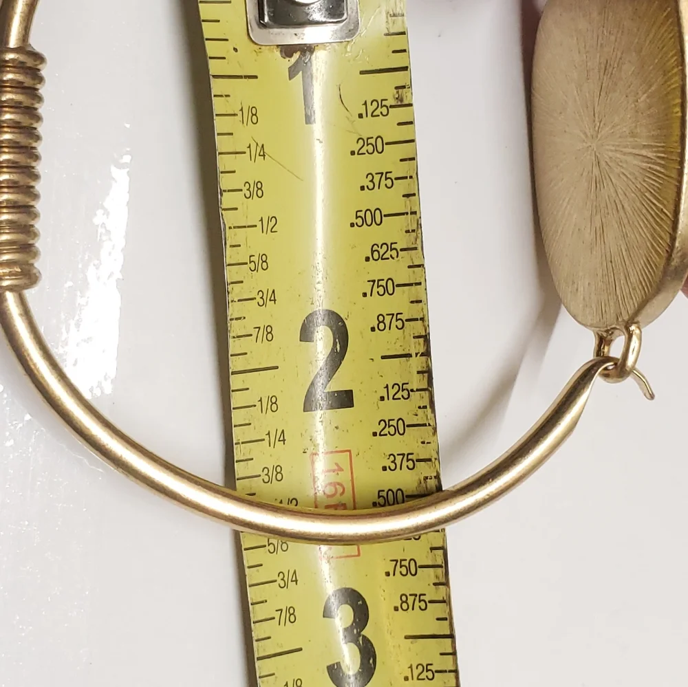 Gray Marble Cut Stone Gold Tone Bracelet Statement Bracelet